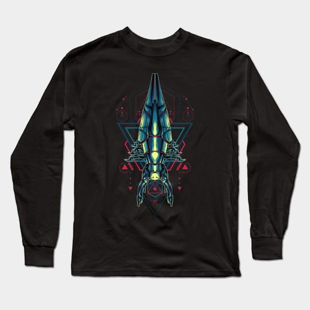 The Space-ship sacred geometry Long Sleeve T-Shirt by secondsyndicate